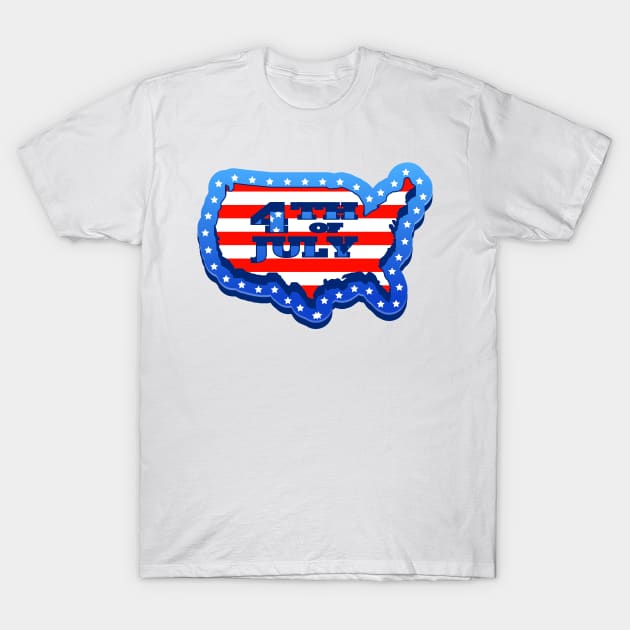 🔥 🇺🇸 4th of July Map 🇺🇸 🔥 T-Shirt by detallazos